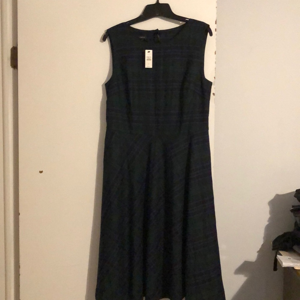 Beautiful black watch plaid A-line dress